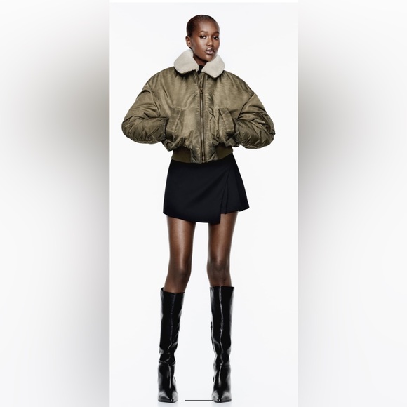 DISTRESSED EFFECT NYLON BOMBER - Khaki - Picture 7 of 10